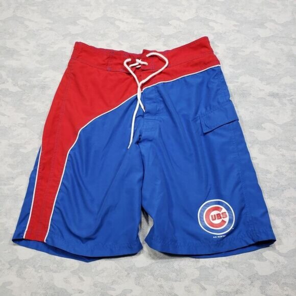 Chicago Cubs Swim Shorts‎ Mens Large Blue Red GIII Mesh Lined MLB - Picture 1 of 12